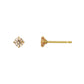 [Second Earrings] 18K Yellow Gold Champagne Cubic Zirconia Earrings - Product Image