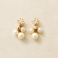 [Second Earrings] 18K Yellow Gold Champagne Cubic Zirconia Earrings - Product Image