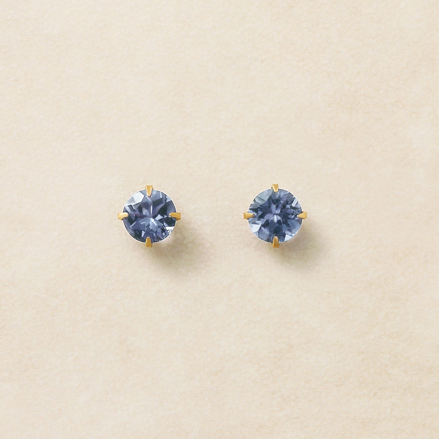 [Second Earrings] 18K Yellow Gold Tanzanite Earrings - Product Image