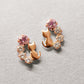 18K/10K Rose Gold Sparkly Cat Earrings - Product Image