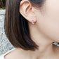 18K/10K Rose Gold Sparkly Cat Earrings - Model Image