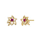 [Birth Flower Jewelry] July - Lily Openwork Earrings (18K/10K Yellow Gold) - Product Image