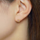 [Birth Flower Jewelry] July - Lily Openwork Earrings (18K/10K Yellow Gold) - Model Image
