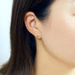 [Birth Flower Jewelry] July - Lily Openwork Earrings (18K/10K Yellow Gold) - Model Image