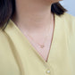 [Birth Flower Jewelry] July - Lily Openwork Necklace (10K Yellow Gold) - Model Image