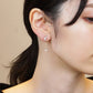 [Airy Clip-On Earrings] White Topaz Wing 2Way Earrings (10K Yellow Gold) - Model Image