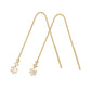 18K Yellow Gold 6-Prong 2-Stone Diamond Threader Earrings - Product Image