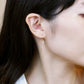 18K Yellow Gold 6-Prong 2-Stone Diamond Threader Earrings - Model Image