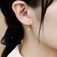 18K Yellow Gold 6-Prong 2-Stone Diamond Threader Earrings - Model Image