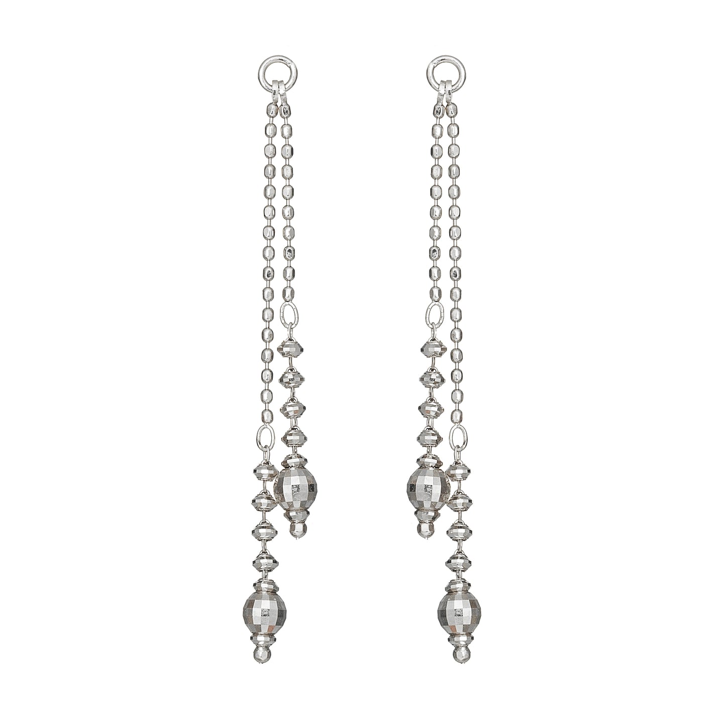 [Palette] Twin Mirror Earring Charms (10K White Gold) - Product Image