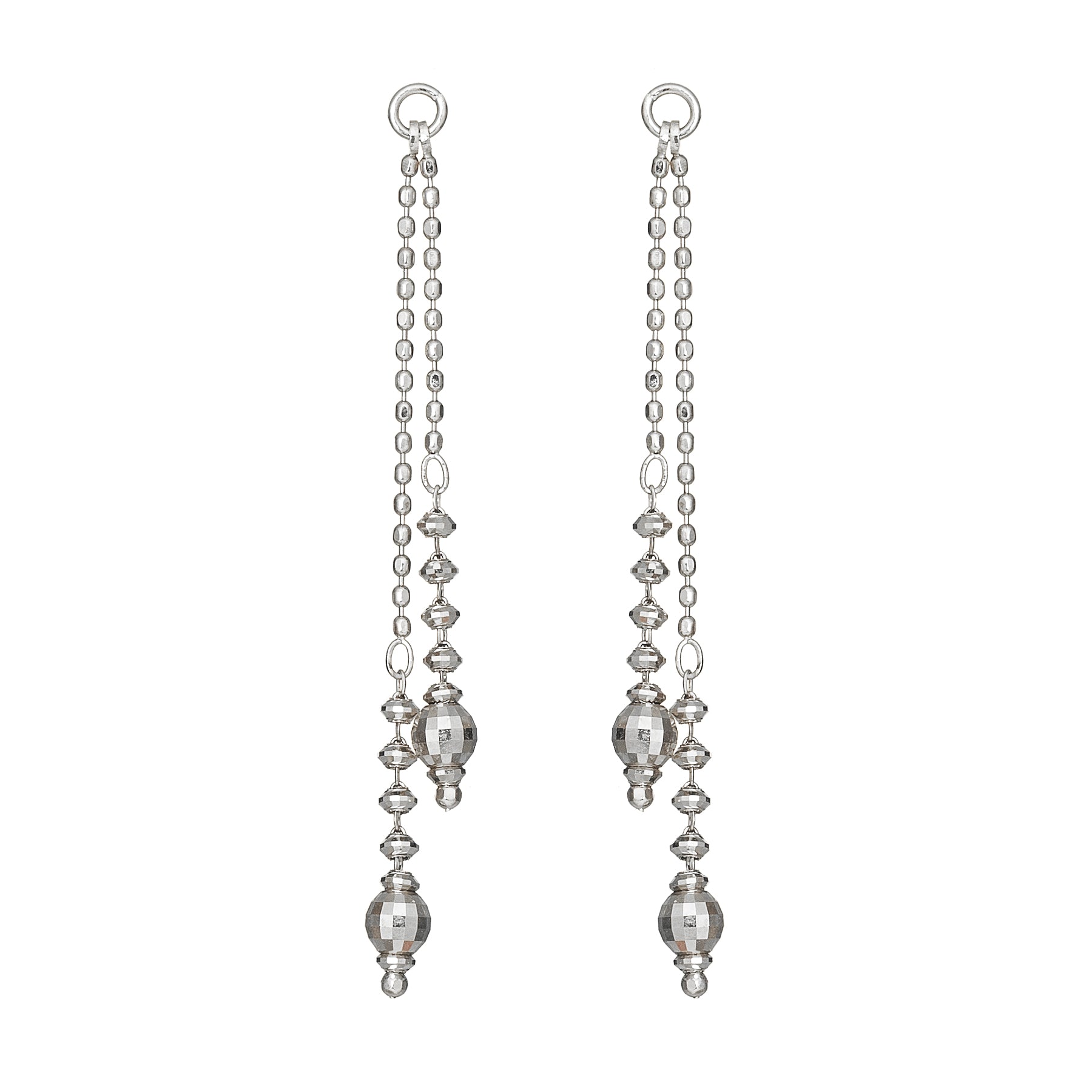 [Palette] Twin Mirror Earring Charms (10K White Gold) - Product Image