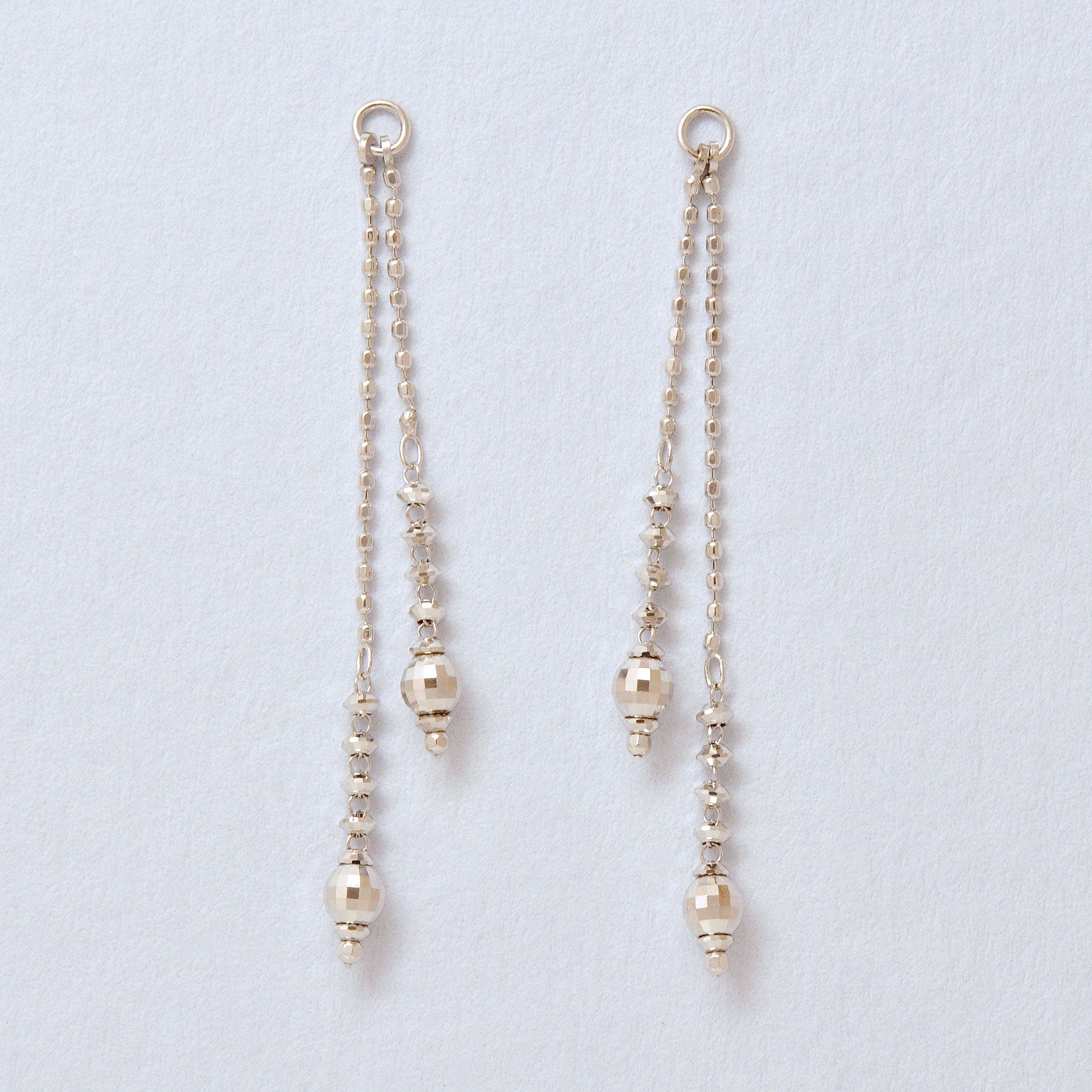 [Palette] Twin Mirror Earring Charms (10K White Gold) - Product Image