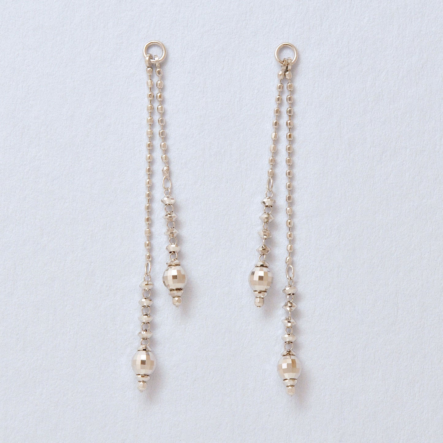 [Palette] Twin Mirror Earring Charms (10K White Gold) - Product Image