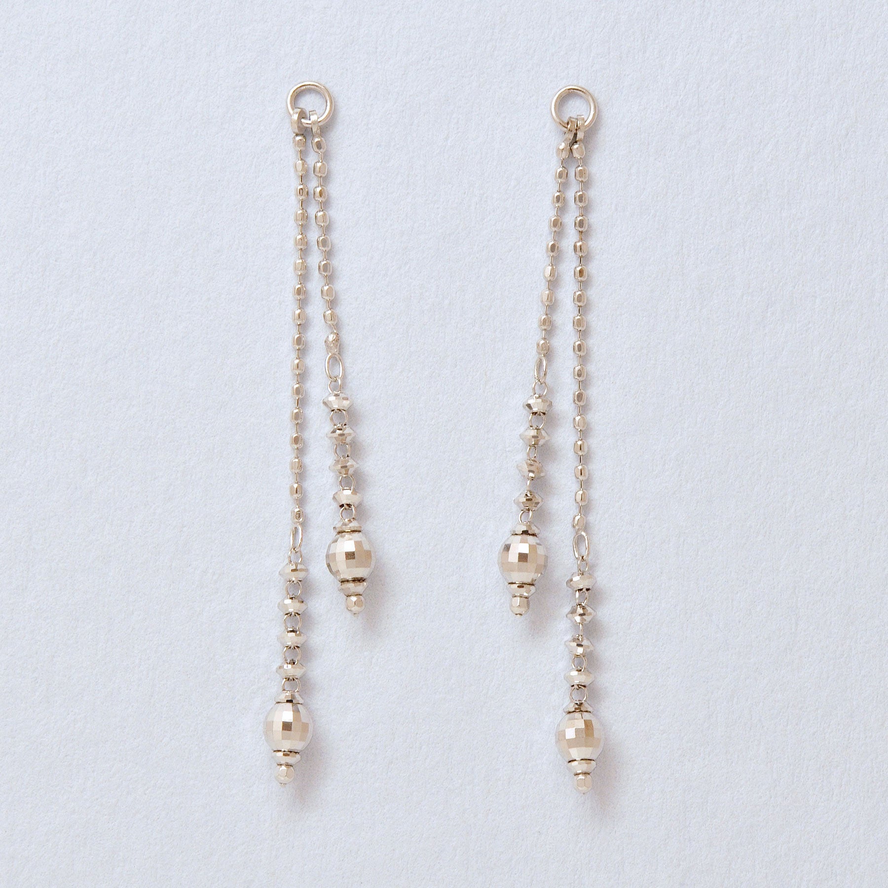 [Palette] Twin Mirror Earring Charms (10K White Gold) - Product Image