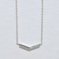 10K White Gold Ice Blue Diamond V-Shaped 3-Stone Necklace - Product Image