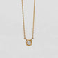 10K Yellow Gold Diamond Circle 1-Stone Necklace - Product Image