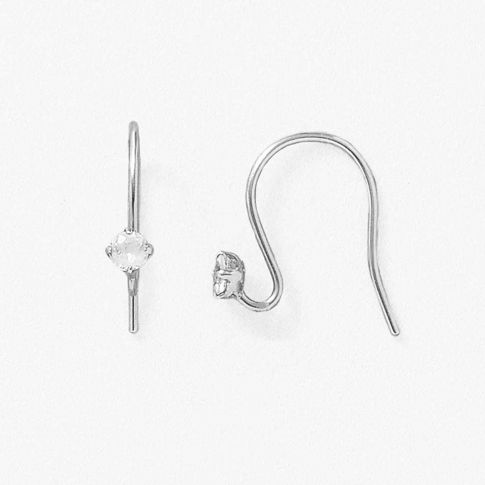 [Palette] 14K White Gold Wire Base Earrings - Product Image