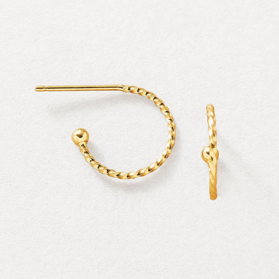 [Palette] 18K Yellow Gold Twisted Base Earrings - Product Image
