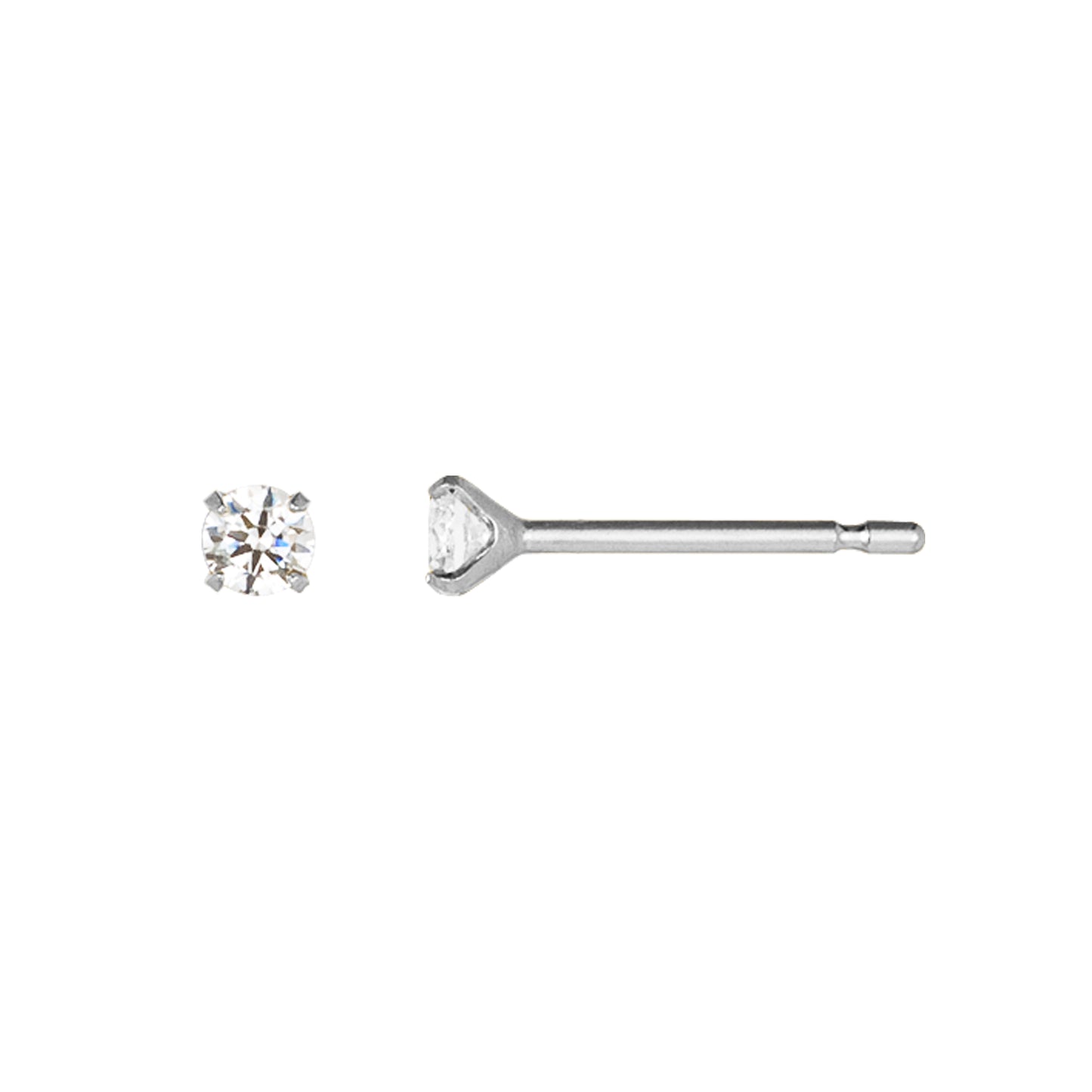 [Second Earrings] Platinum White Sapphire Earrings - Product Image