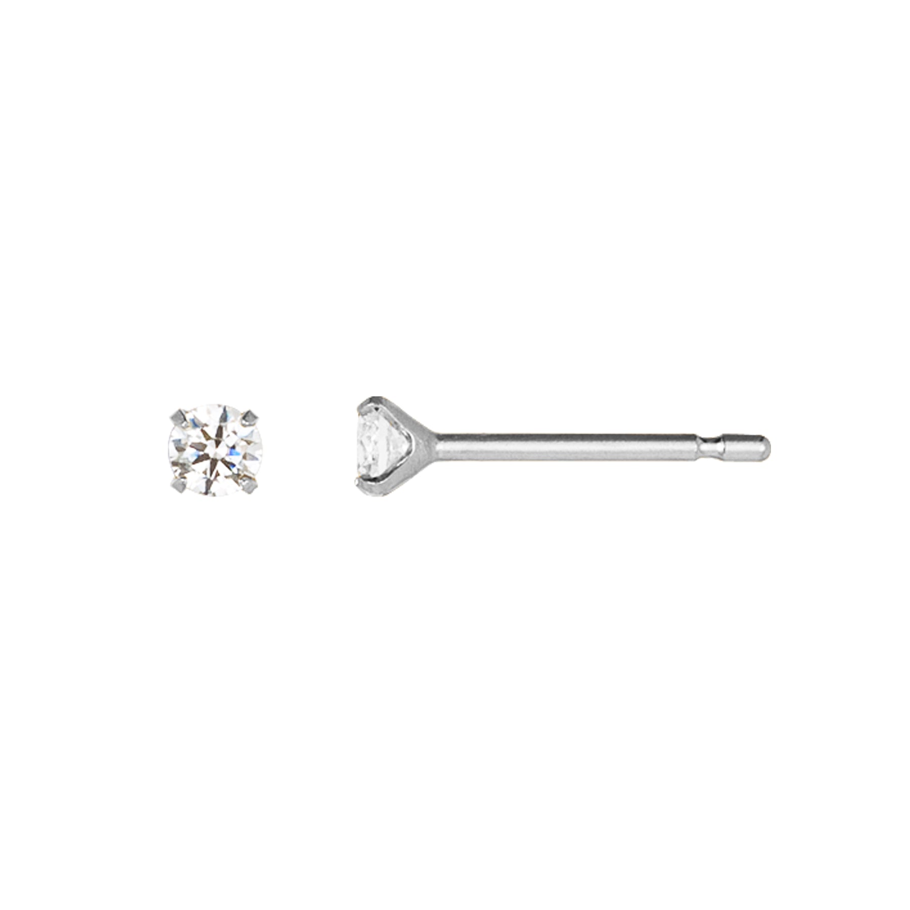 [Second Earrings] Platinum White Sapphire Earrings - Product Image