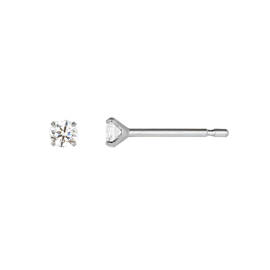 [Second Earrings] Platinum White Sapphire Earrings - Product Image