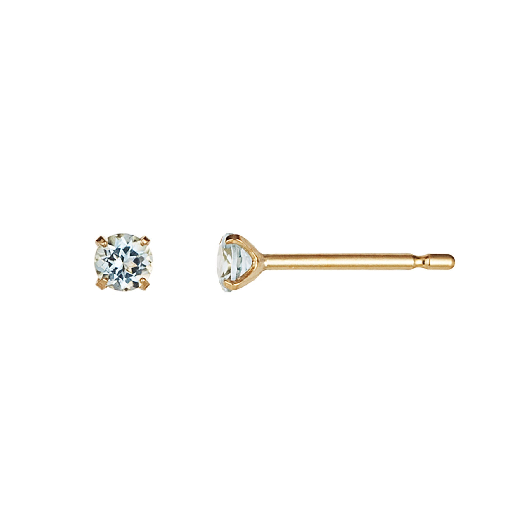 [Second Earrings] 18K Yellow Gold Aquamarine Earrings - Product Image