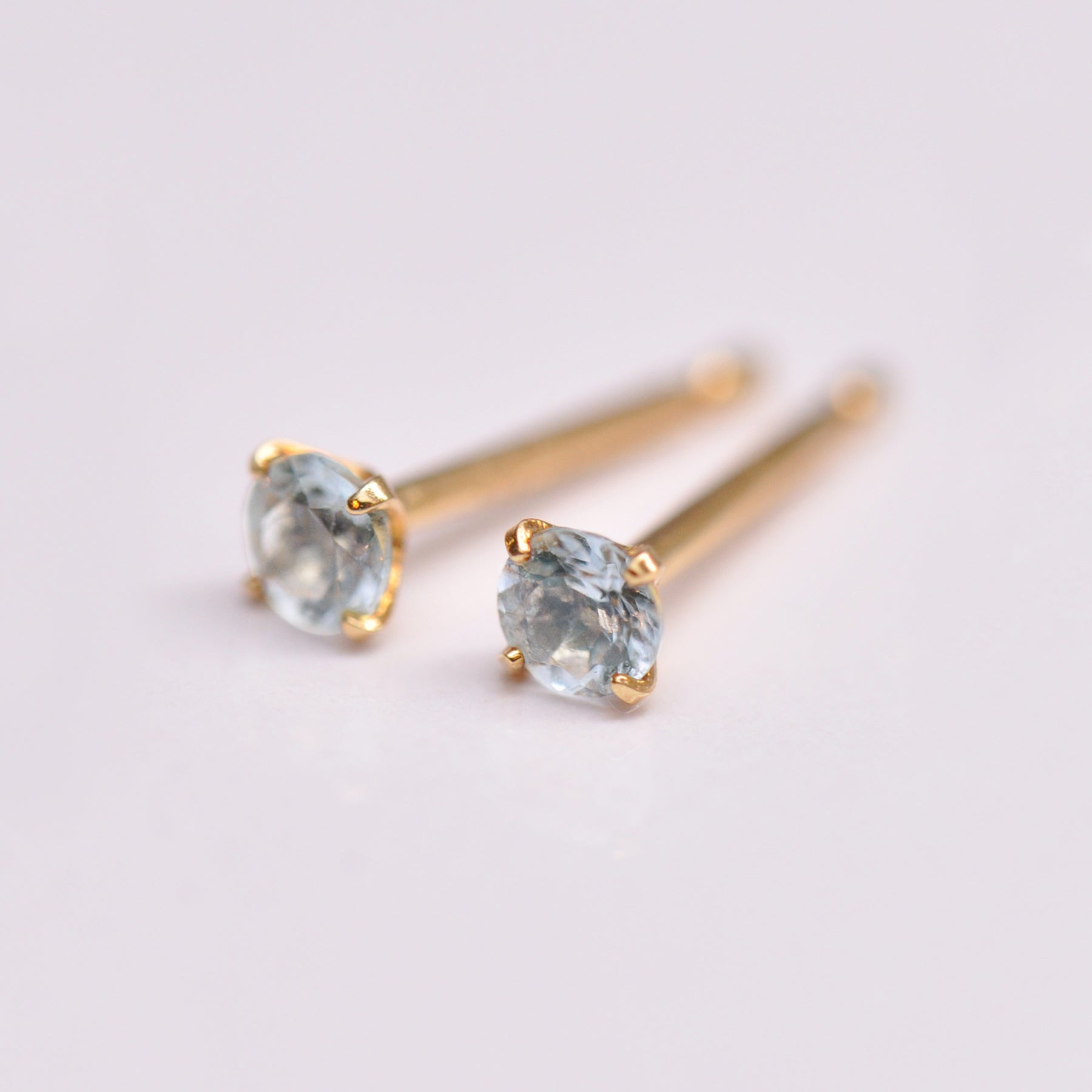 [Second Earrings] 18K Yellow Gold Aquamarine Earrings - Product Image