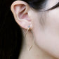 [Second Earrings] 18K Yellow Gold Aquamarine Earrings - Model Image