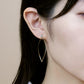 [Second Earrings] 18K Yellow Gold Aquamarine Earrings - Model Image