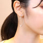 [Second Earrings] Platinum Cubic Zirconia Earring - Model Image