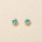 [Second Earrings] 18K Yellow Gold Blue Zircon Earrings - Product Image