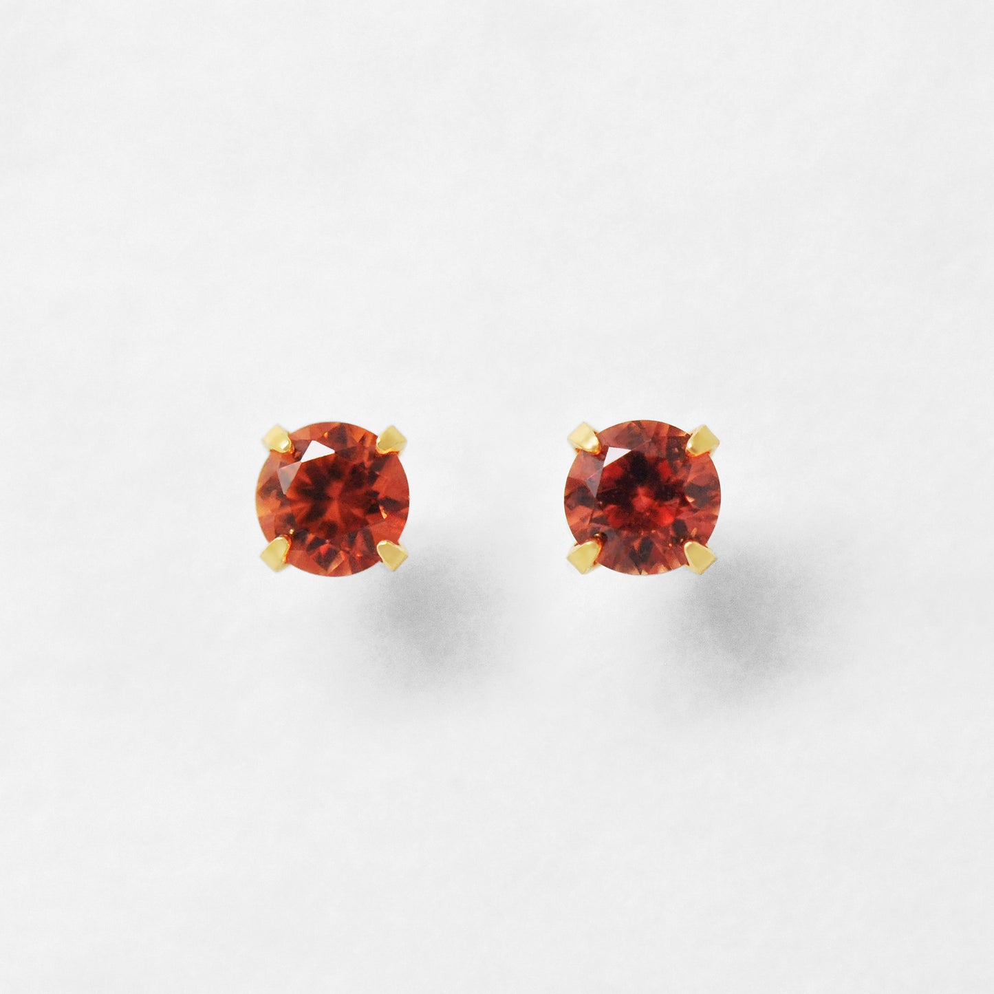 [Second Earrings] 18K Yellow Gold Orange Sapphire Earrings - Product Image