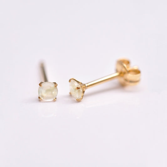[Second Earrings] 18K Yellow Gold Moonstone Earrings - Product Image