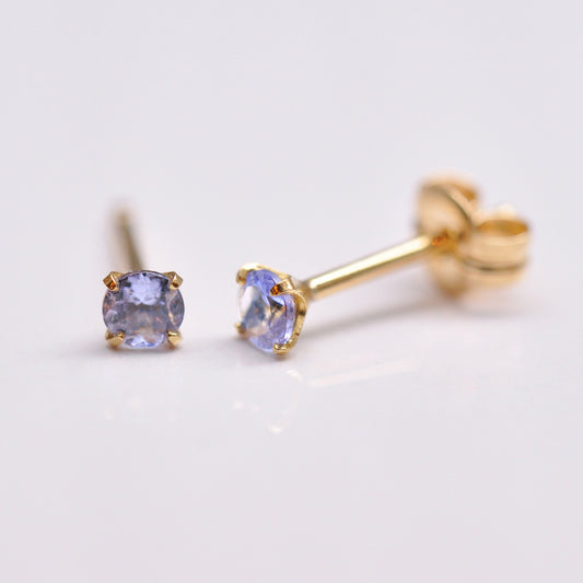 [Second Earrings] 18K Yellow Gold Tanzanite Earrings - Product Image