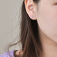 [Second Earrings] 18K Yellow Gold Tanzanite Earrings - Model Image