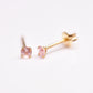 [Second Earrings] 18K Yellow Gold Pink Tourmaline Earrings - Product Image