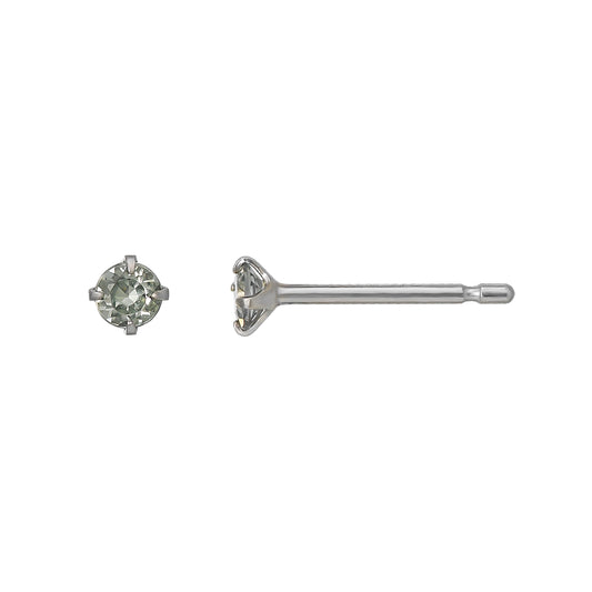 [Second Earrings] Platinum Green Sapphire Earrings - Product Image