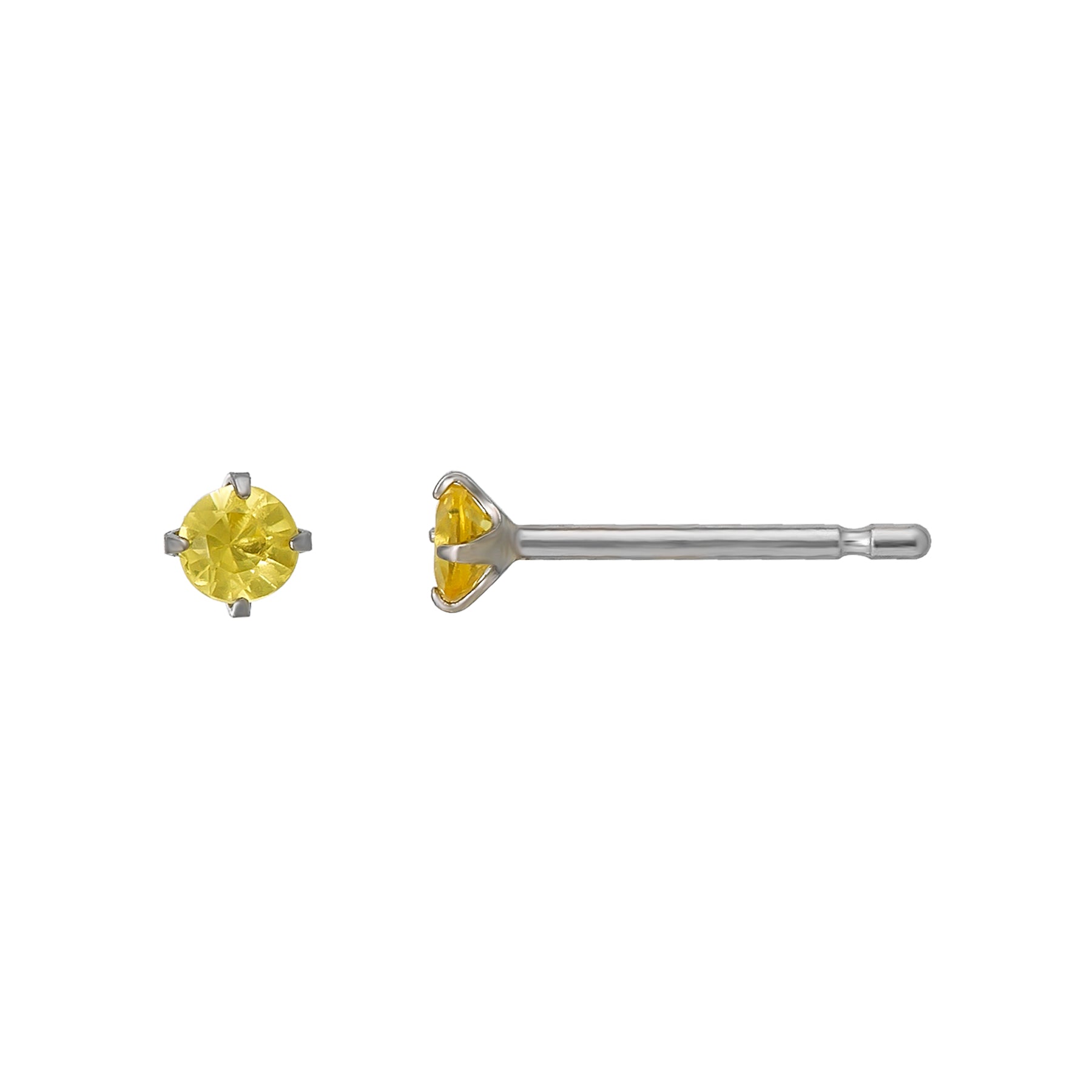 [Second Earrings] Platinum Yellow Sapphire Earrings - Product Image