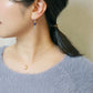 [Palette] 18K/10K Iolite x Blue Topaz Charm Set Earrings [Lake] (Yellow Gold / White Gold) - Model Image