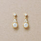 18K/10K Moissanite Milgrain Shining Earrings (Yellow Gold) - Product Image
