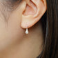 18K/10K Moissanite Milgrain Shining Earrings (Yellow Gold) - Model Image