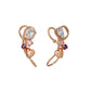 [Airy Clip-On Earrings] 10K Double Heart Earrings (Rose Gold) - Product Image