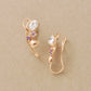 [Airy Clip-On Earrings] 10K Double Heart Earrings (Rose Gold) - Product Image