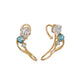 [Airy Clip-On Earrings] 10K Blue Topaz Earrings (Yellow Gold) - Product Image