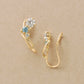 [Airy Clip-On Earrings] 10K Blue Topaz Earrings (Yellow Gold) - Product Image