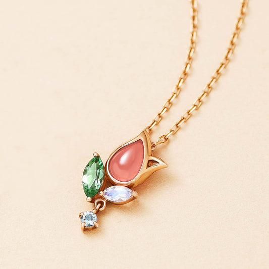[Birth Flower Jewelry] March Tulip Necklace (Rose Gold) - Product Image