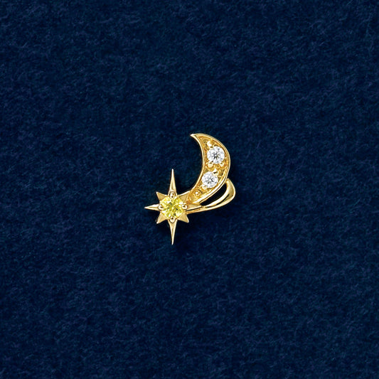 [Solo Earring] 18K/10K Shooting Star Stud Single Earring (Yellow Gold) - Product Image