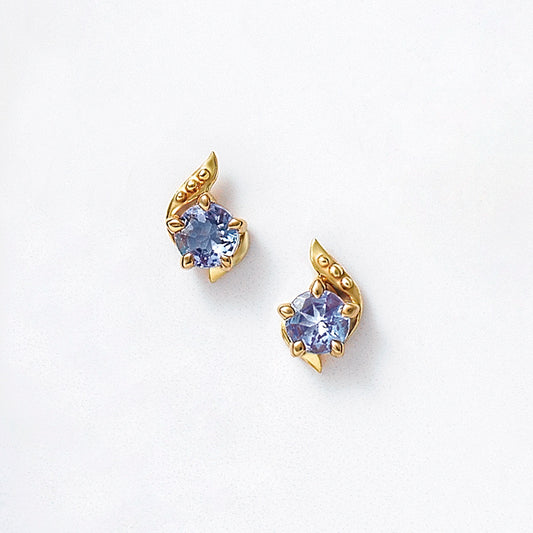 18K/10K Tanzanite Comet Earrings (Yellow Gold) - Product Image