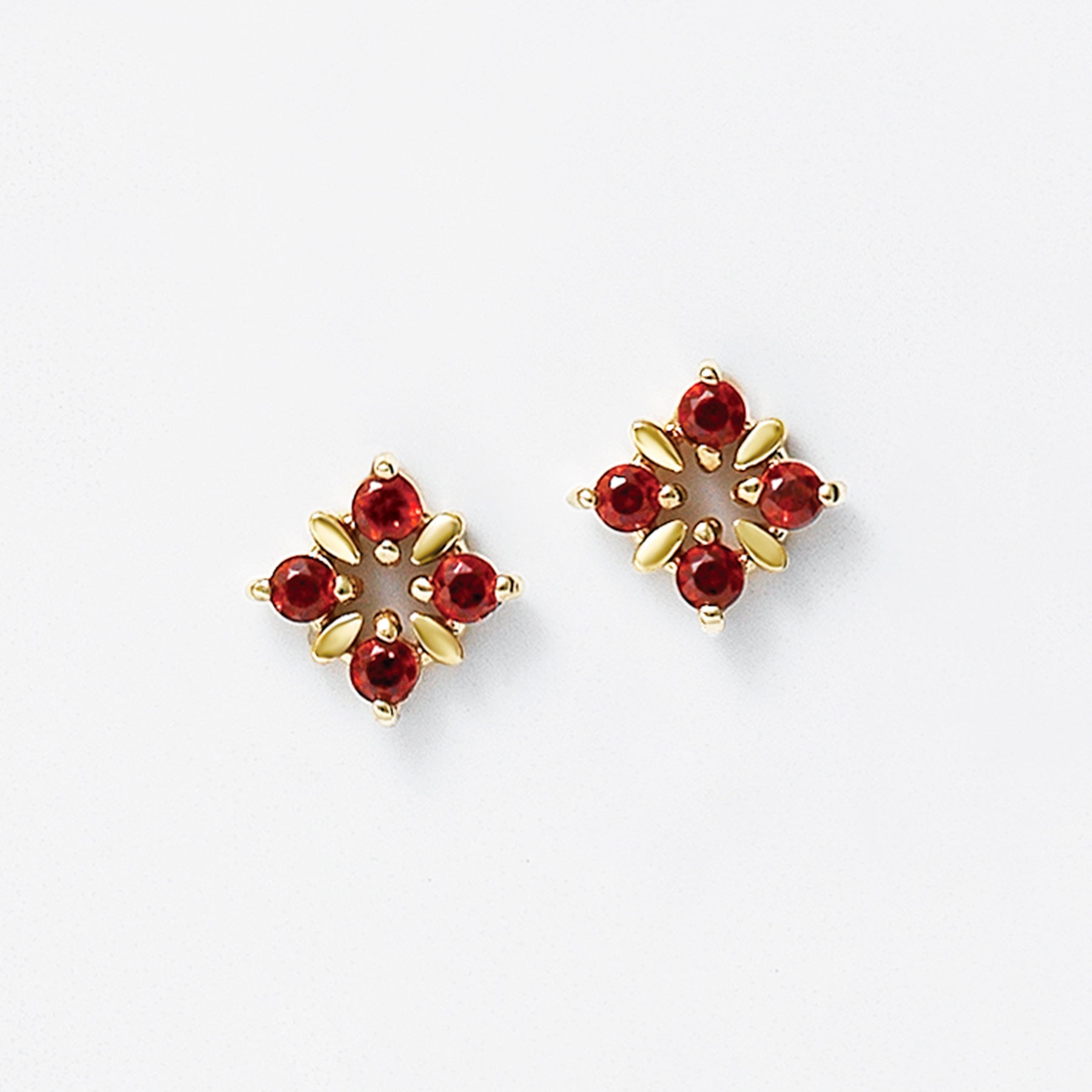 18K/10K Illumination Garnet Earrings (Yellow Gold) - Product Image