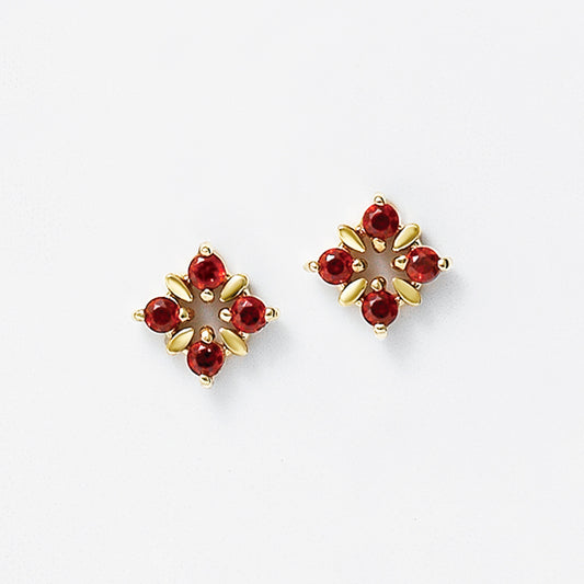 18K/10K Illumination Garnet Earrings (Yellow Gold) - Product Image